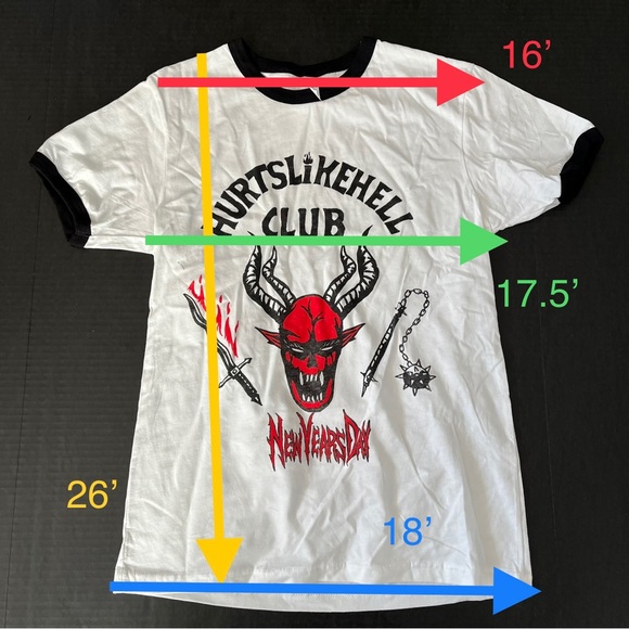 NEW YEARS DAY Hurts Like Hell Club T-Shirt - Picture 2 of 3